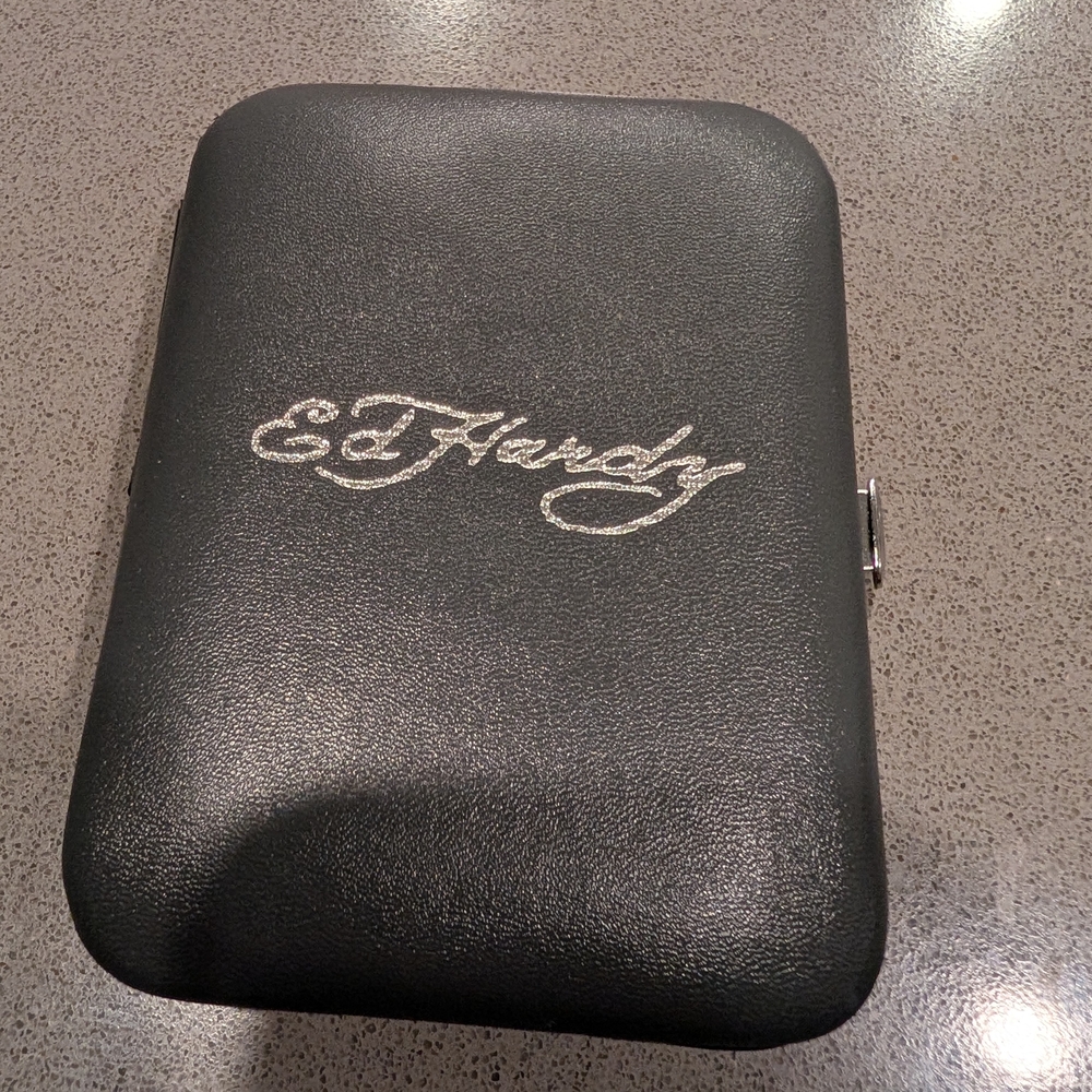 Ed Hardy Black/Grey Cigarette Case